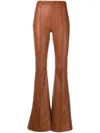 Rosetta Getty Pintuck Flared-leg Trousers In Brown