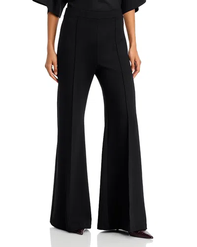 Rosetta Getty Pintucked Flared Trousers In Black