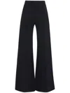 Rosetta Getty Pintucked Flared Trousers In Black