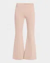 Rosetta Getty Plaid Flare Crop Pull-on Trousers In Caramelred