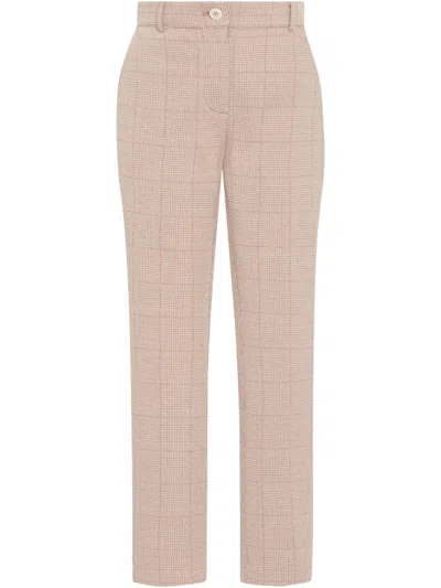 Rosetta Getty Plaid-pattern Skinny Trousers In Neutrals