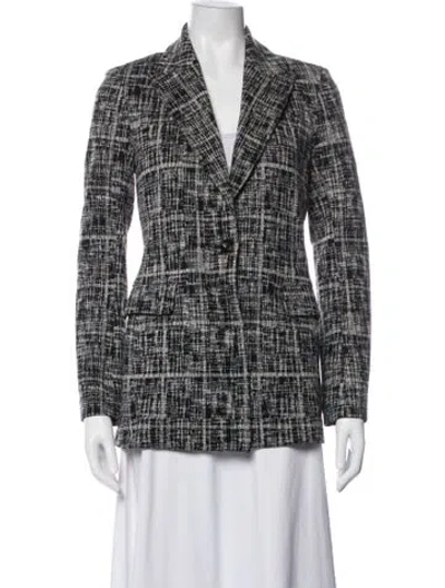 Pre-owned Rosetta Getty Plaid Print Blazer In Black