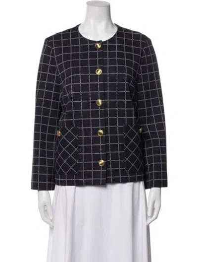 Pre-owned Rosetta Getty Plaid Print Blazer In Blue