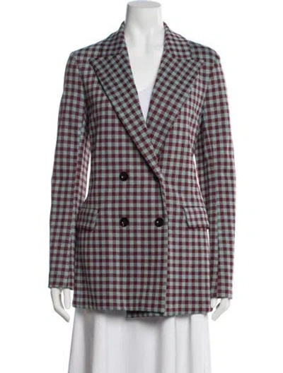 Pre-owned Rosetta Getty Plaid Print Blazer In Blue