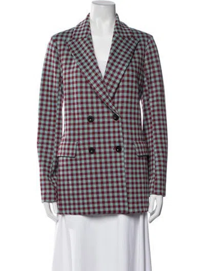 Pre-owned Rosetta Getty Plaid Print Blazer In Green/red