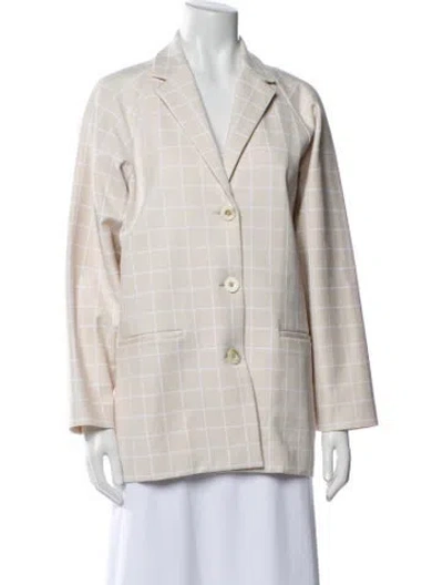 Pre-owned Rosetta Getty Plaid Print Blazer In Neutral