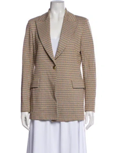 Pre-owned Rosetta Getty Plaid Print Blazer In Neutral
