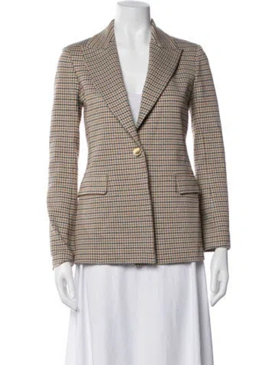 Pre-owned Rosetta Getty Plaid Print Blazer In Neutrals