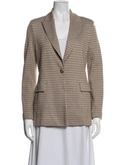 Pre-owned Rosetta Getty Plaid Print Blazer In Neutrals