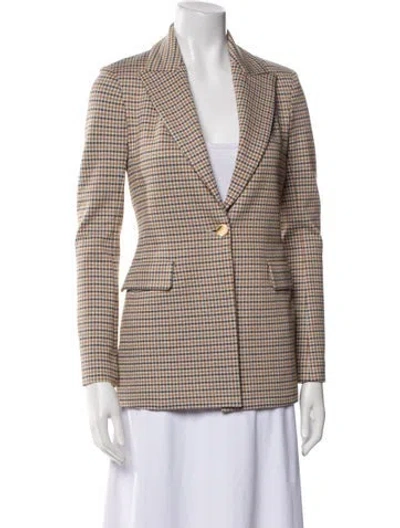 Pre-owned Rosetta Getty Plaid Print Blazer W/ Tags In Brown