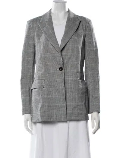Pre-owned Rosetta Getty Plaid Print Blazer In White