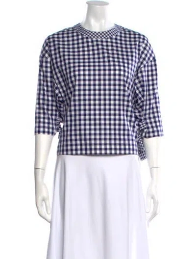 Pre-owned Rosetta Getty Plaid Print Crew Neck Top In Multi
