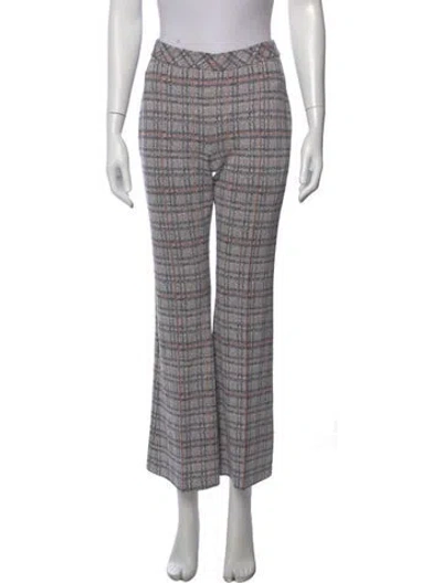 Pre-owned Rosetta Getty Plaid Print Flared Pants In Blue