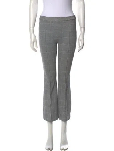 Pre-owned Rosetta Getty Plaid Print Flared Pants In Grey