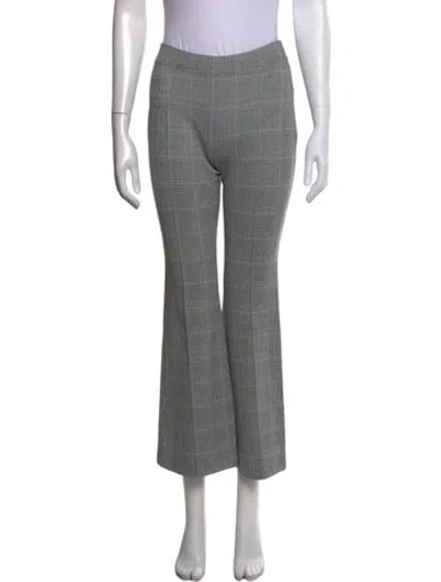 Pre-owned Rosetta Getty Plaid Print Flared Pants In Grey