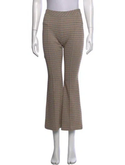 Pre-owned Rosetta Getty Plaid Print Flared Pants In Neutral