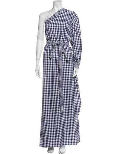 Pre-owned Rosetta Getty Plaid Print Long Dress In Blue