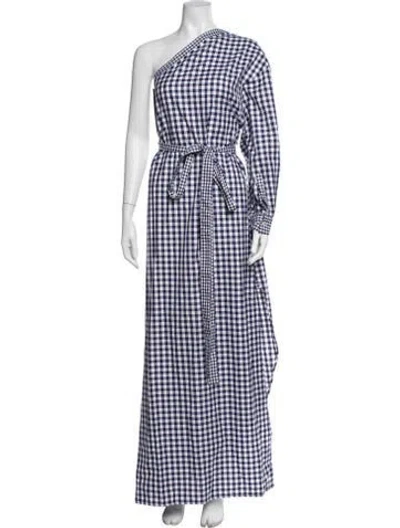 Pre-owned Rosetta Getty Plaid Print Long Dress In Blue