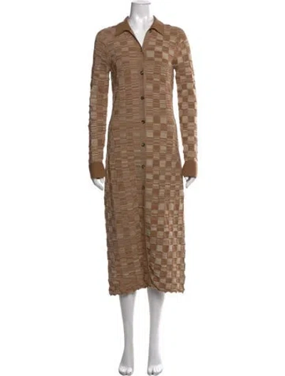 Pre-owned Rosetta Getty Plaid Print Long Dress In Neutrals