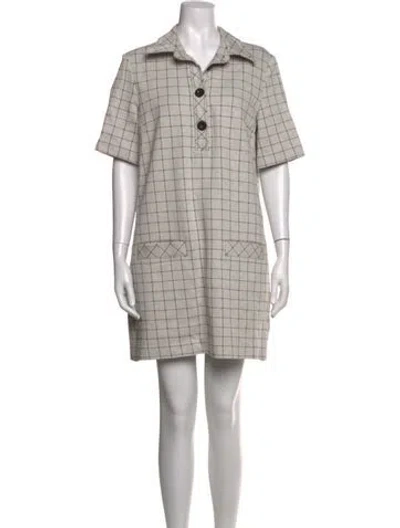Pre-owned Rosetta Getty Plaid Print Mini Dress In Grey