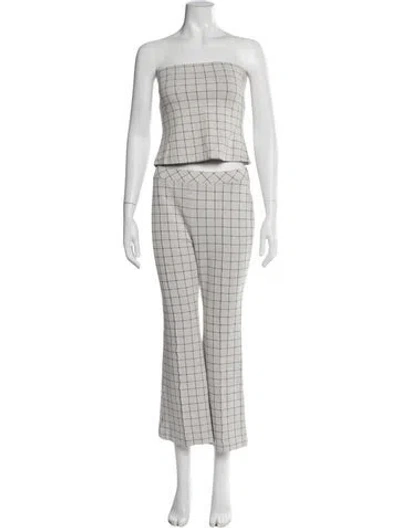 Pre-owned Rosetta Getty Plaid Print Pant Set In Pink