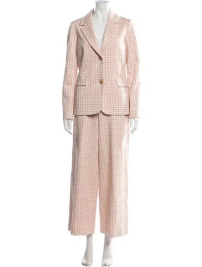 Pre-owned Rosetta Getty Plaid Print Pantsuit In Pink