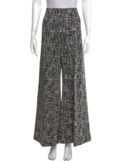 Pre-owned Rosetta Getty Plaid Print Wide Leg Pants In Black