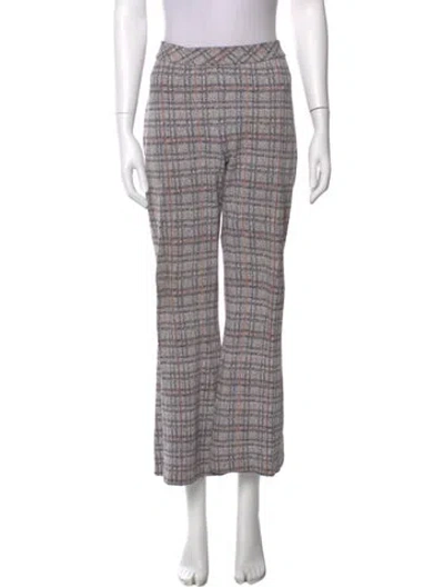 Pre-owned Rosetta Getty Plaid Print Wide Leg Pants In Blue