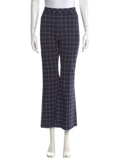 Pre-owned Rosetta Getty Plaid Print Wide Leg Pants In Blue