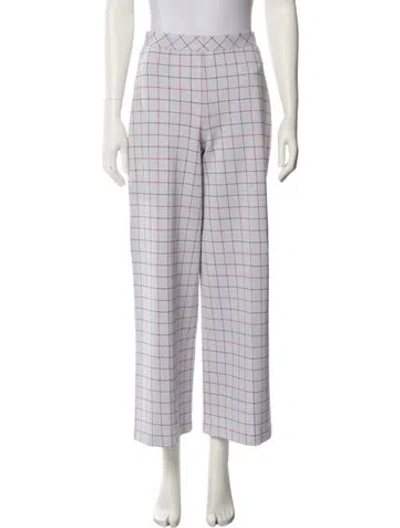 Pre-owned Rosetta Getty Plaid Print Wide Leg Pants In Gray