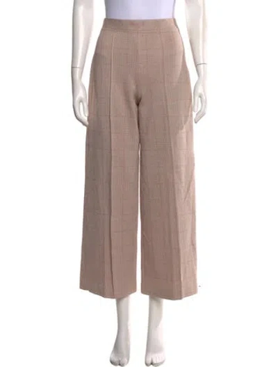 Pre-owned Rosetta Getty Plaid Print Wide Leg Pants In Neutral