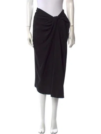 Pre-owned Rosetta Getty Pleated Accents Knee-length Skirt In Black