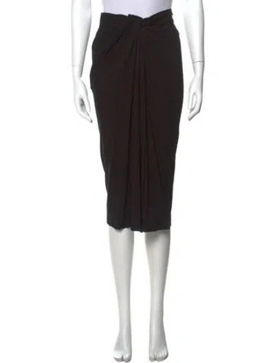 Pre-owned Rosetta Getty Pleated Accents Midi Length Skirt In Black