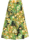 Rosetta Getty Pleated Midi Skirt In Green