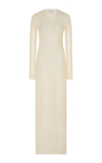 ROSETTA GETTY PLISSÉ NYLON MESH MAXI DRESS