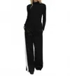 Rosetta Getty Plisse Turtleneck Top In Black In Black