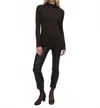 Rosetta Getty Plisse Turtleneck Top In Dark Brown In Brown