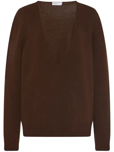 Rosetta Getty Plunging V-neck Jumper In Brown