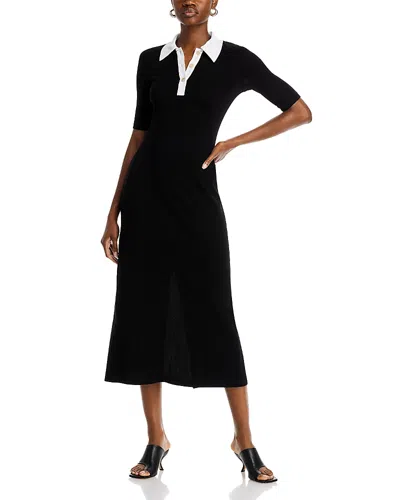 Rosetta Getty Polo Shirt Dress In Black/white