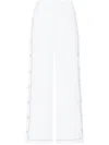 Rosetta Getty Press-stud Wide-leg Trousers In White