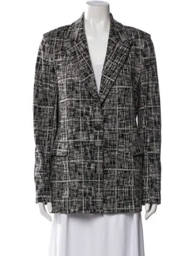 Pre-owned Rosetta Getty Printed Blazer In Black