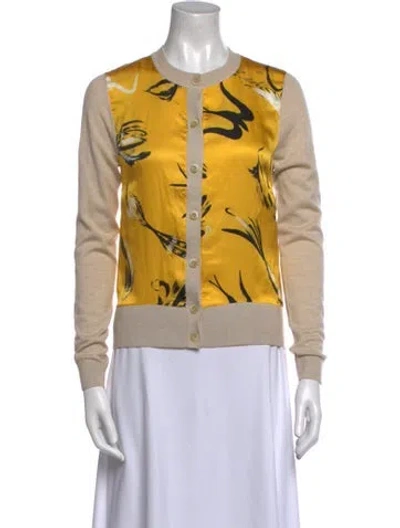 Pre-owned Rosetta Getty Printed Crew Neck Sweater In Yellow