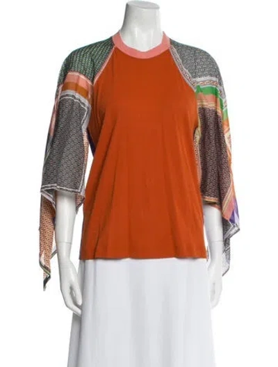 Pre-owned Rosetta Getty Printed Crew Neck Top In Neutral