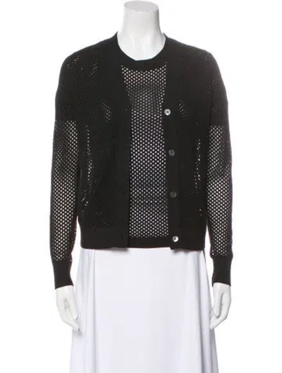 Pre-owned Rosetta Getty Printed Eyelet Trim Set In Black