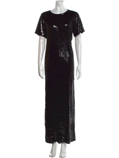 Pre-owned Rosetta Getty Printed Long Dress In Black