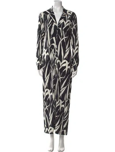 Pre-owned Rosetta Getty Printed Long Dress In Black