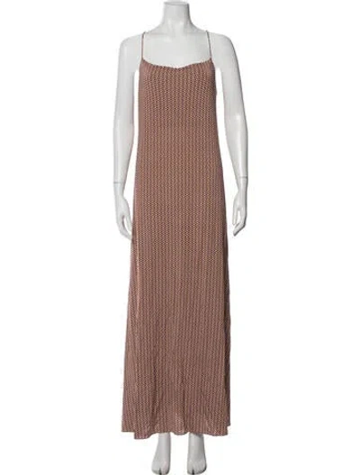 Pre-owned Rosetta Getty Printed Long Dress In Brown