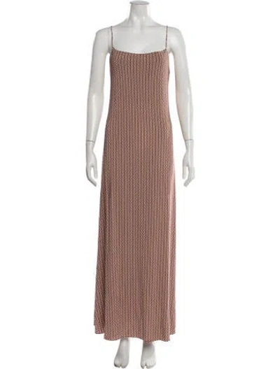 Pre-owned Rosetta Getty Printed Long Dress In Brown