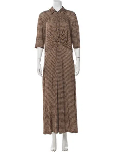 Pre-owned Rosetta Getty Printed Long Dress In Brown