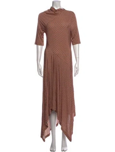 Pre-owned Rosetta Getty Printed Long Dress In Orange